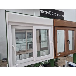 Ventana corredera PV con compato PVC lama de aluminio y cristal doble