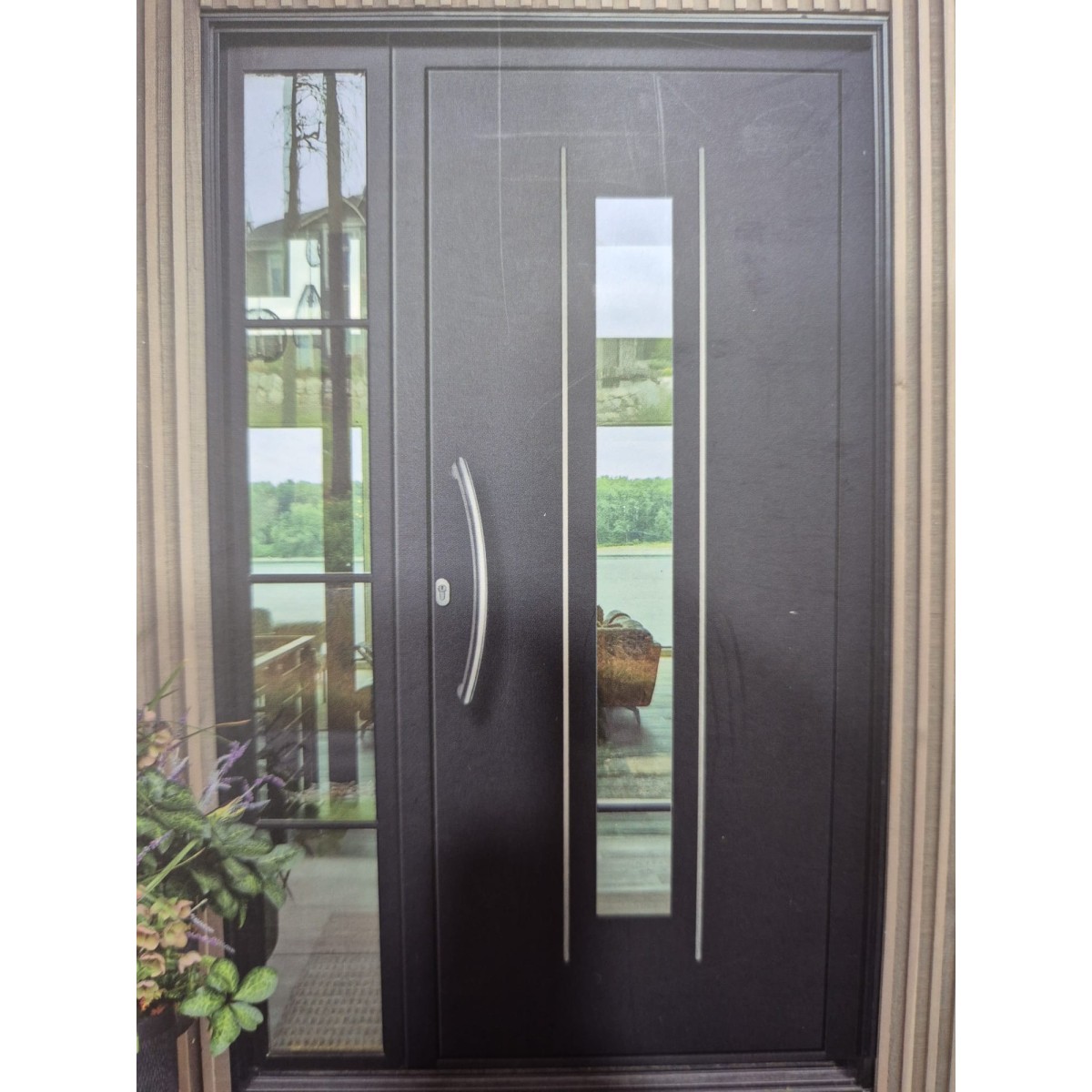 PUERTA ENTRADA PANELADA CON CERRADURA ELECTRONICA